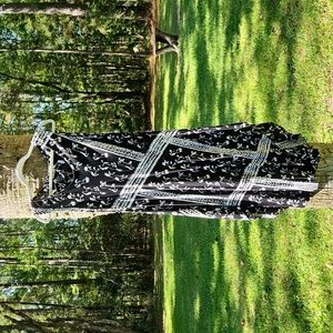 Equi style horse print black & white midi dress
